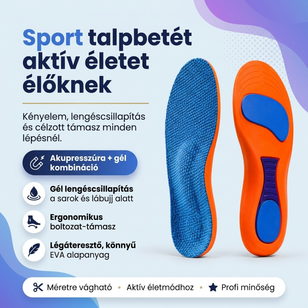 VitalTalp - Sport ütéscsillapító gél talpbetét